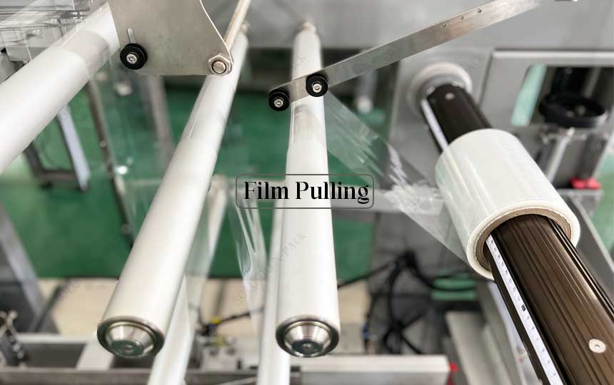 CP480 Automatic Cellophane Wrapping Machine Solution Film Pulling Process