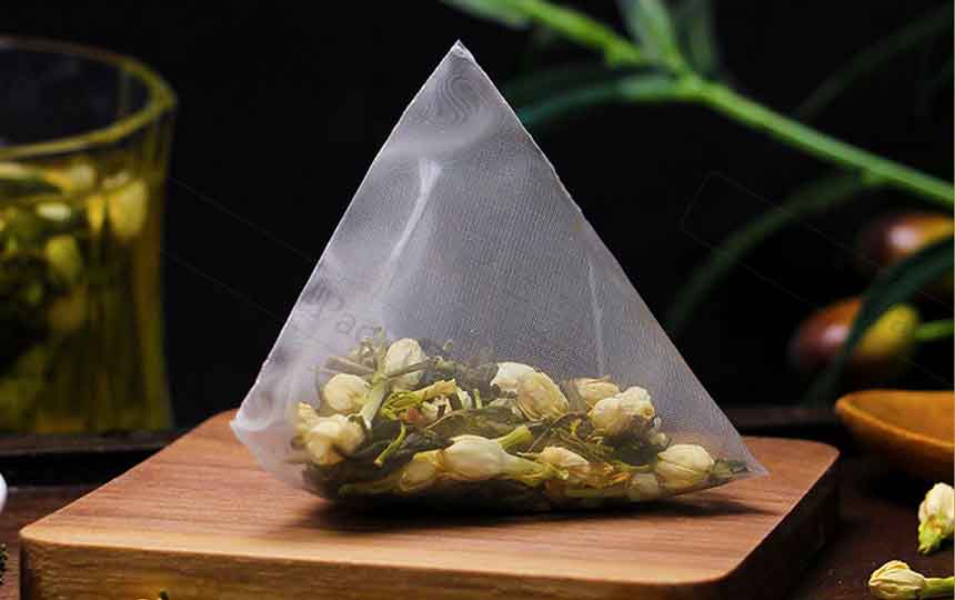 Jasmine Green Tea Packing Machine Pyramid Teabag Showing