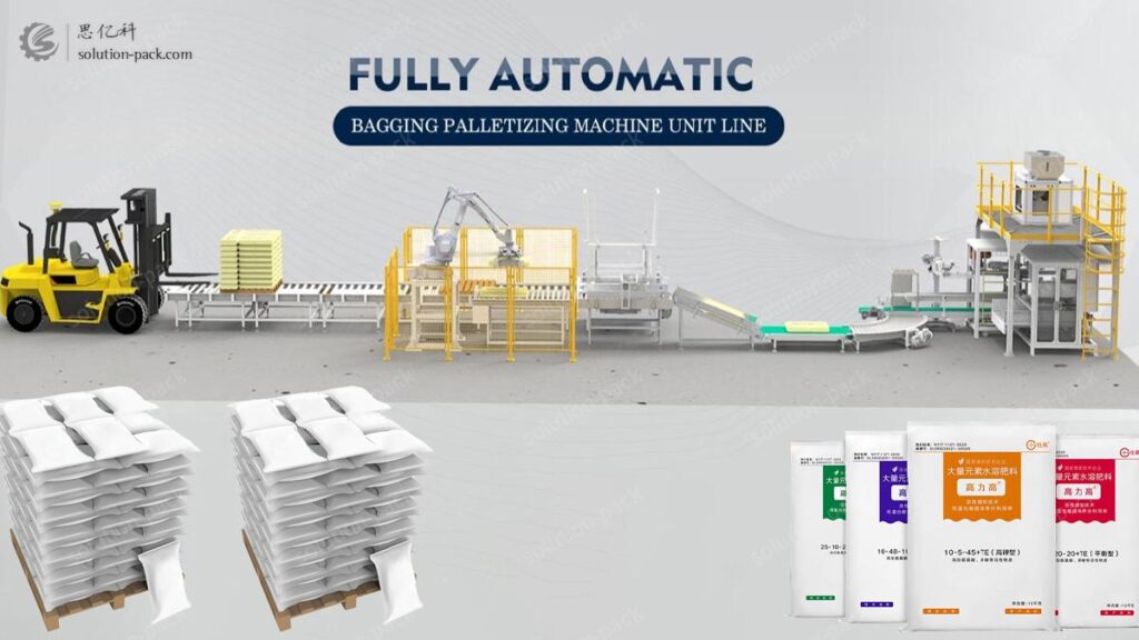 Automatic 2550kg Urea Granule Bagging Machine Solution Automatic Bagging Stitching Palletizing System