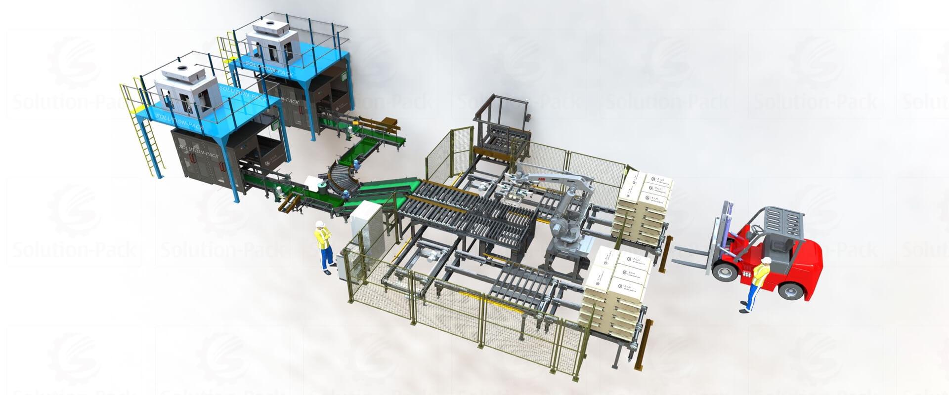 HTB-Z50BS Automatic Weighing Bagging Palletizing Machine Production Line Heading Banner Picture | Solution-Pack | Weighing Bagging Machine | Bagging Palletizing Machine | PP Woven Bag Packing Palletizing Production Line
