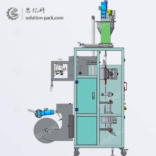 ML FB AUTOMATIC POWDER MULTI LANE CENTER SEAL SACHET PACKING MACHINE UNIT 3D DESIGN VIEW 3