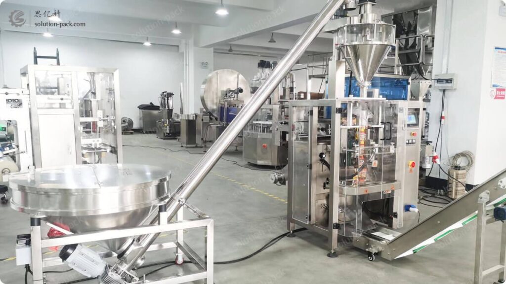Solution-Pack | Model VSP520P Automatic Vertical Packaging Machine Solution | Powder Vertical Form Fill Seal Machine | VFFS Packing Machine | Powder Packing Machine