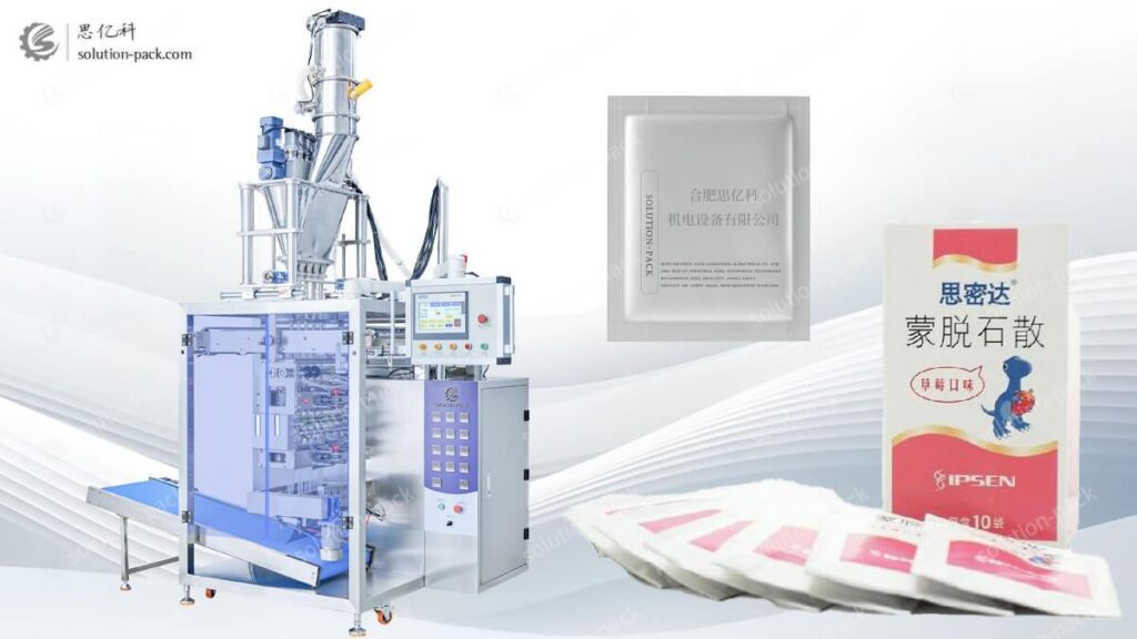 Solution-Pack | High-Speed Powder 4-Side Seal Sachet Packing Machine Solution | Sachet Packaging Machine | Sachet Filling and Sealing Machine | Sachet Packaging Boxing Production Line