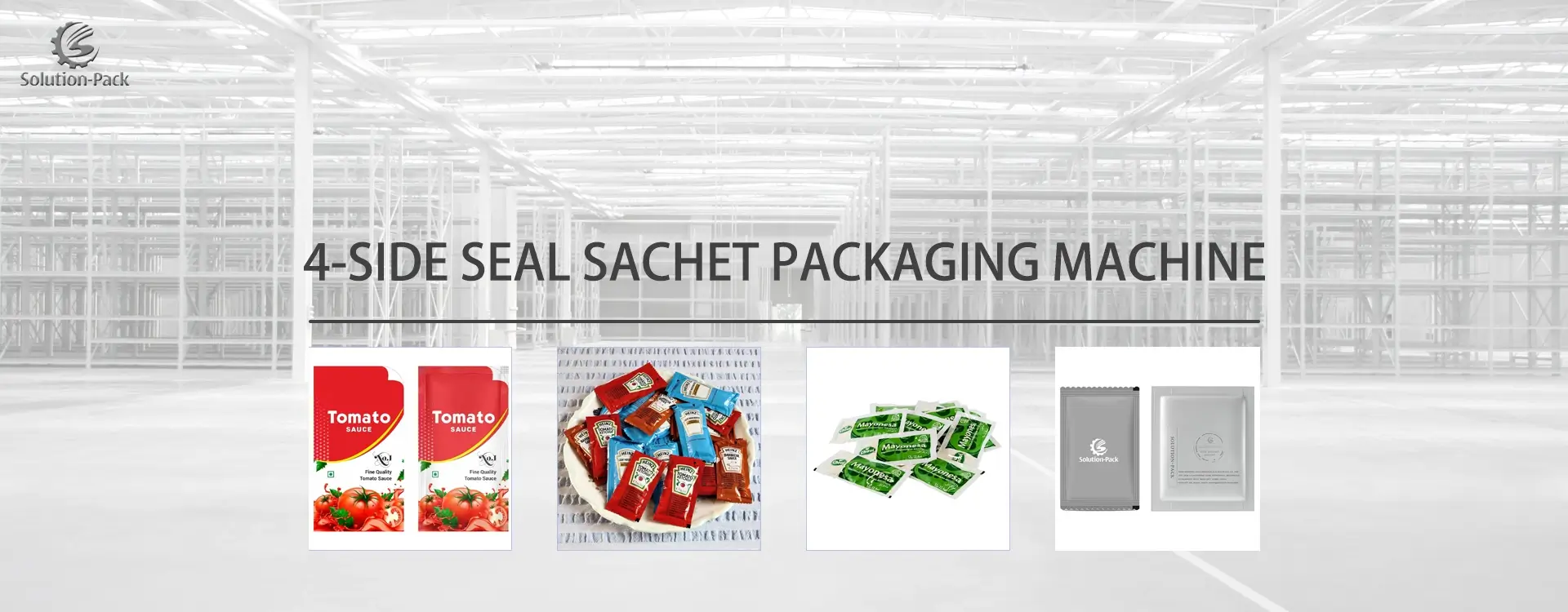 Collection of 4-Side Seal Sachet Packaging Machine Solutions from Solution-Pack Heading Banner Picture