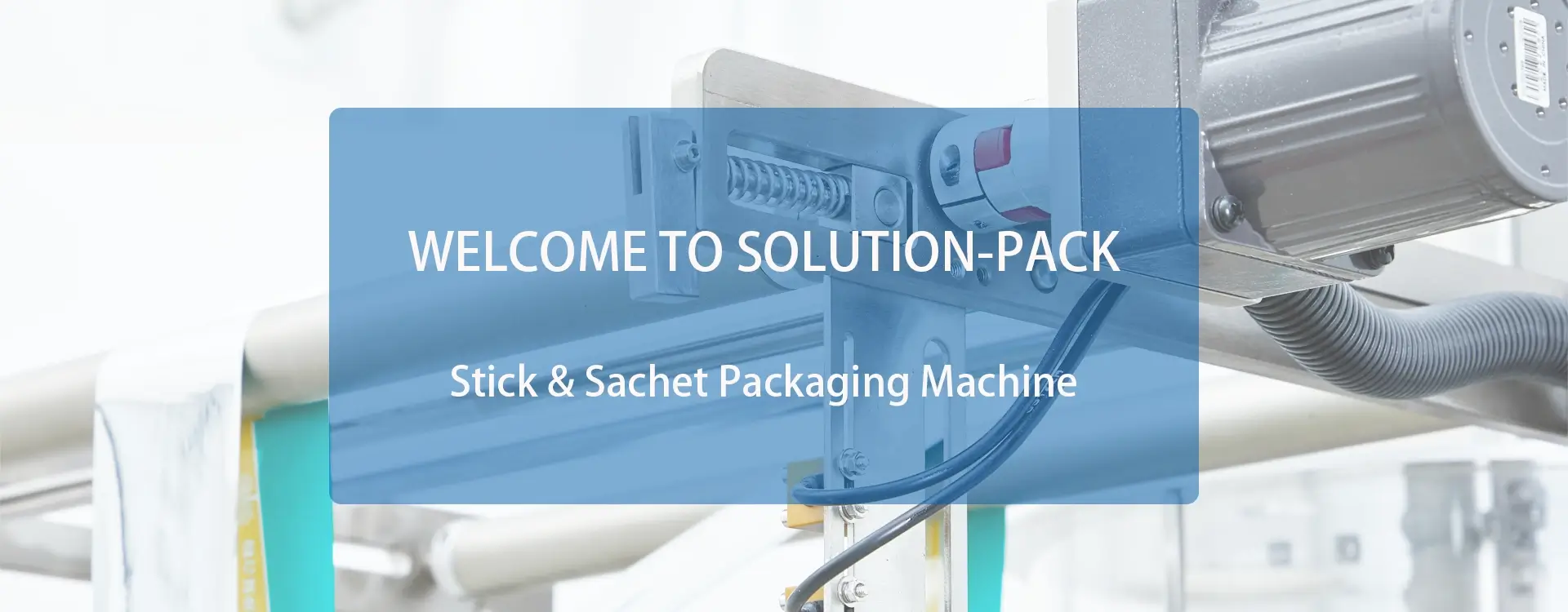 Model F3-100 Automatic Powder 3-Side Seal Sachet Packaging Machine Unit Bottom Banner Picture | Solution-Pack