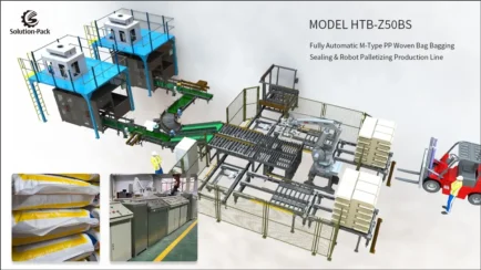 Model HTB-Z50BS Bagging Palletizing Production Line for M-Type PP Woven Bags | Solution-Pack (Featured Machine Picture)