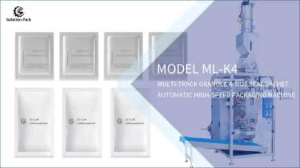 Model ML-K4 Automatic High-Speed Multi-Track Granule 4-Side Seal Sachet Packaging Machine Unit Featured Machine Picture | Solution-Pack
