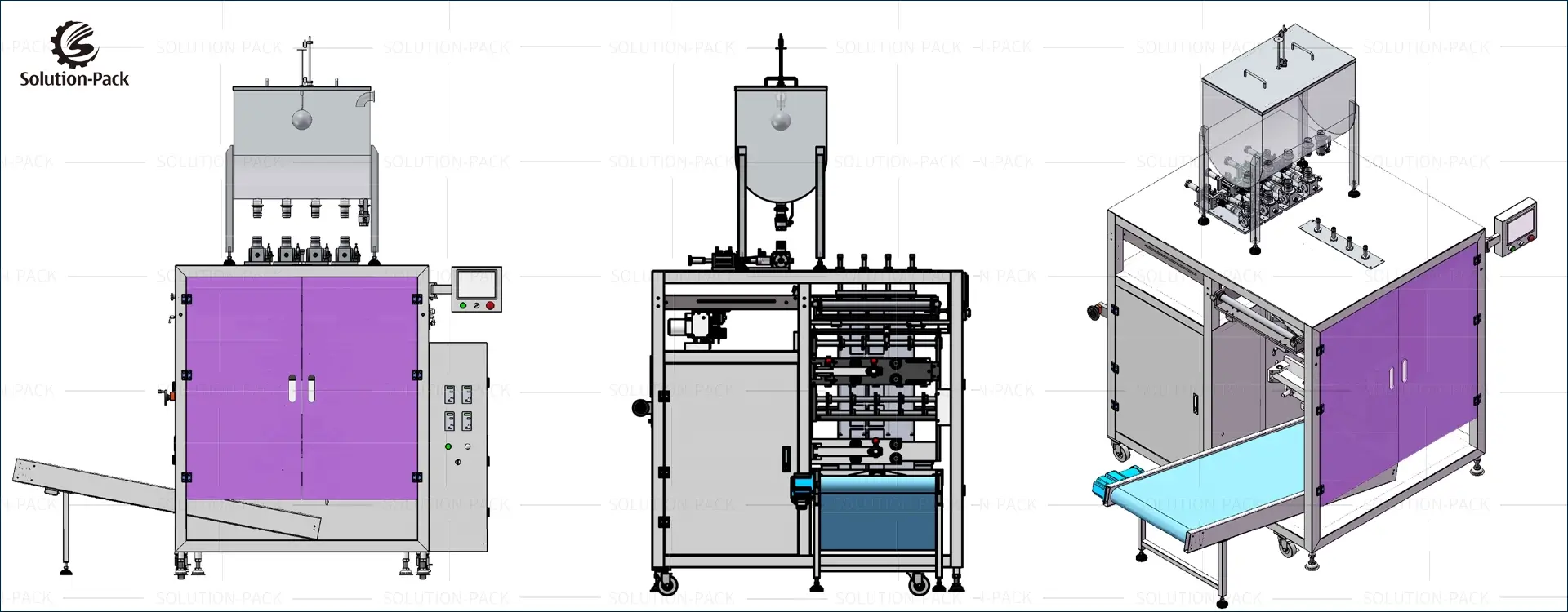 Model ML-Y4 Automatic High-Speed Multi-Track Liquid 4-Side Seal Sachet Packaging Machine Unit Bottom Banner Picture | Solution-Pack