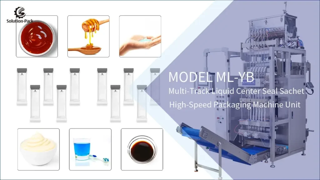 Model ML-YB Automatic High-Speed Multi-Track Liquid Center Seal Sachet Packaging Machine Unit Featured Machine Picture | Solution-Pack
