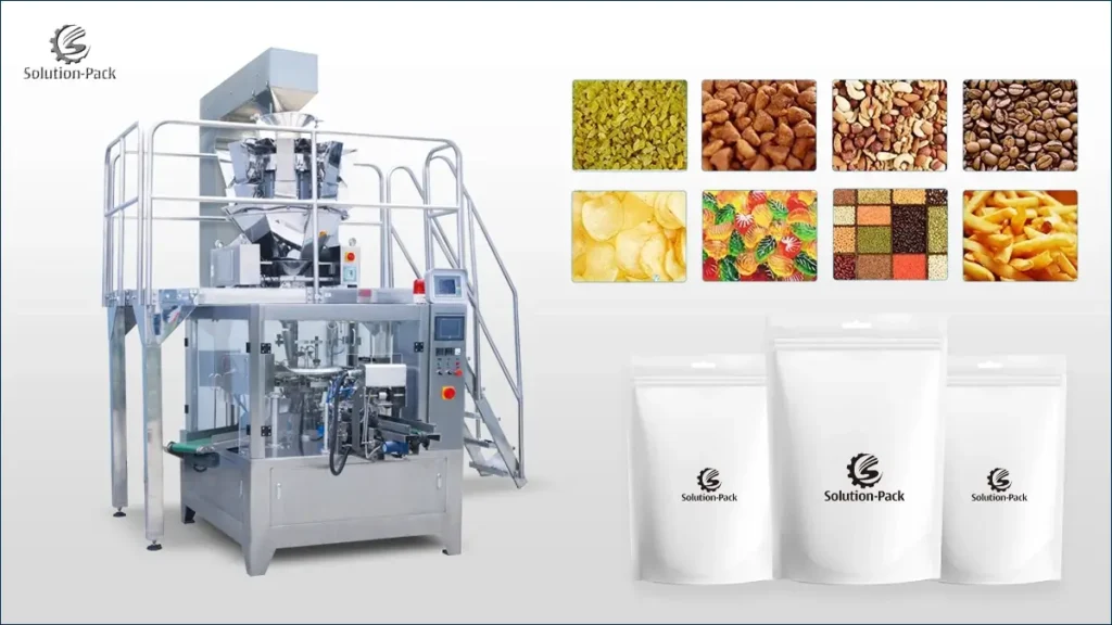 Model SP8-240G Automatic Granule Rotary Packaging Machine Solution Main Machine View | Solution-Pack
