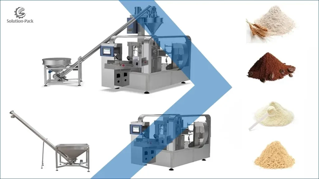 Model SP8-240P Automatic Powder Rotary Packaging Machine Solution Main Machine View | Solution-Pack