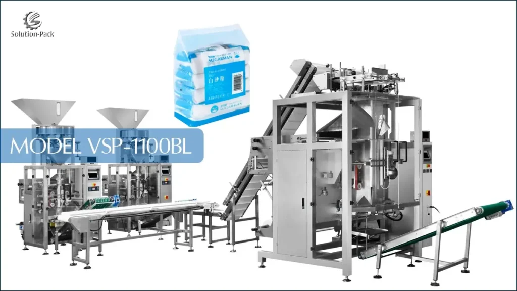 Model VSP-1100BL Automatic Bag-in-Bag Baling Packaging Machine Line | Solution-Pack (Main Machine View)