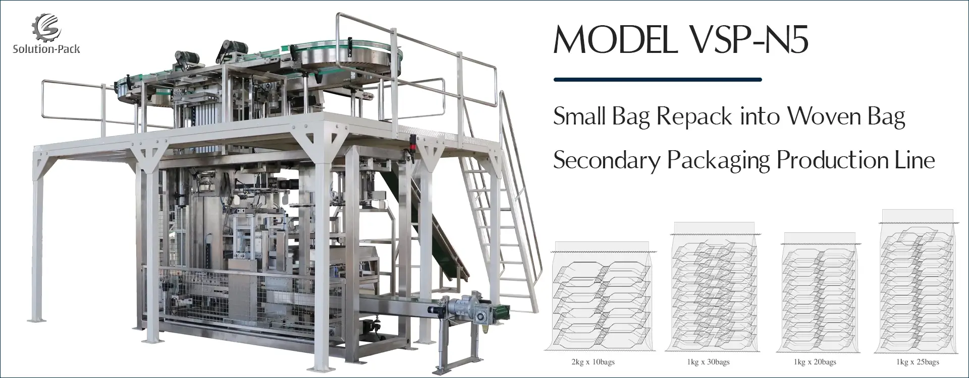 Model VSP-N5 Automatic Bag-in-Bag Seondary Packaging Production Line | Solution-Pack (Heading Banner Picture)