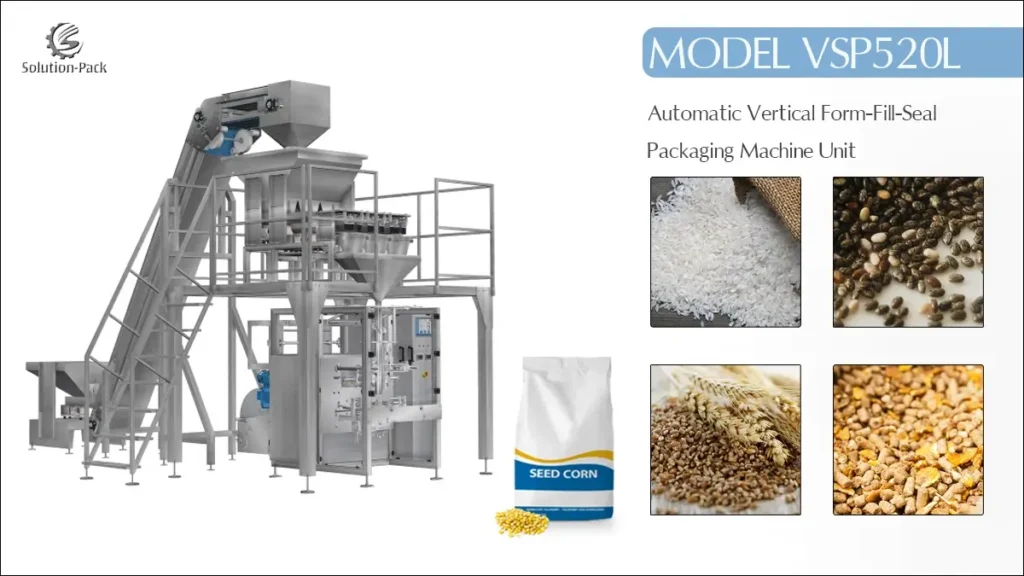 Model VSP520L Automatic Vertical Packaging Machine Unit | Solution-Pack (Main Machine View)