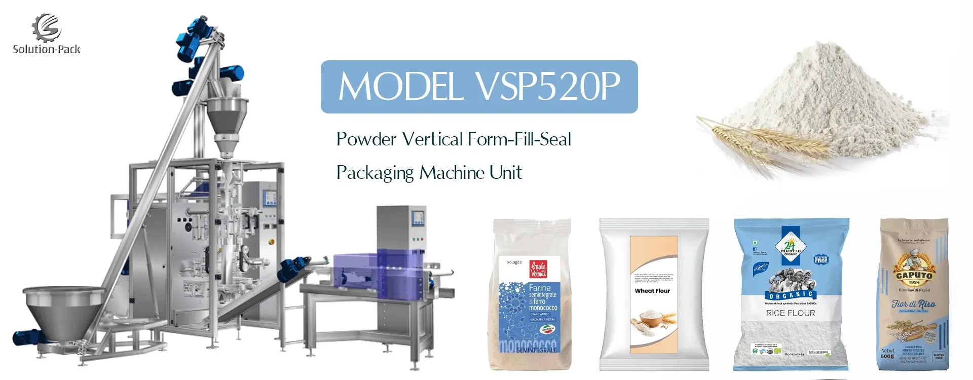 Model VSP520P Automatic Vertical Packaging Machine Unit | Solution-Pack (Heading Banner Picture)