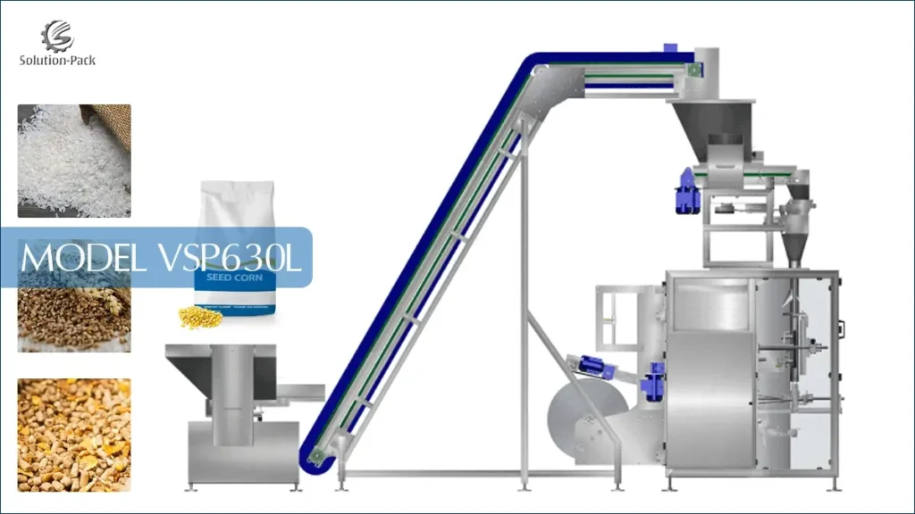 Model VSP630L Automatic Vertical Packaging Machine Unit | Solution-Pack (Main Machine View)