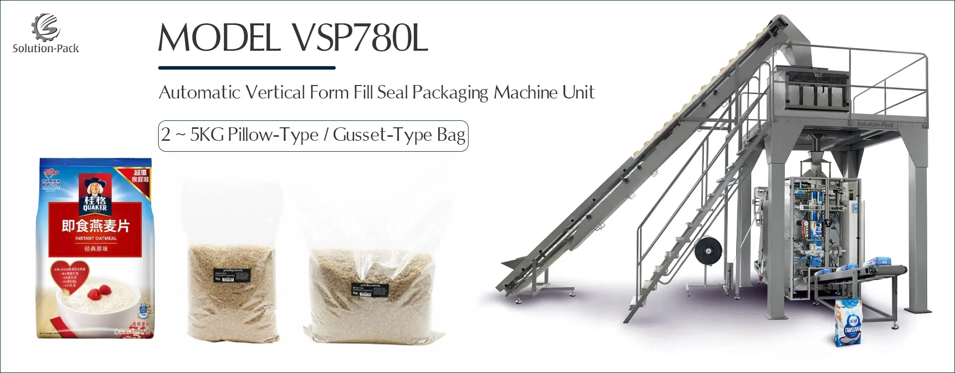 Model VSP780L Automatic Vertical Packaging Machine Unit | Solution-Pack (Heading Banner Picture)
