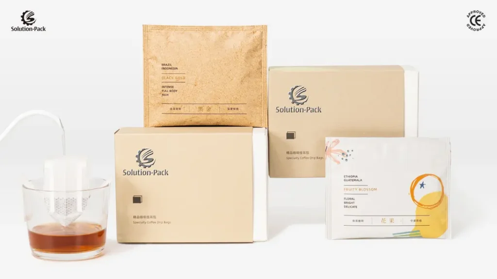 Premium High-Quality Fast Speed Automatic Drip Coffee Bag Packaging Machine | Model ATB-DC55 | Solution-Pack | Sample Drip Coffee Bag Pictures-1