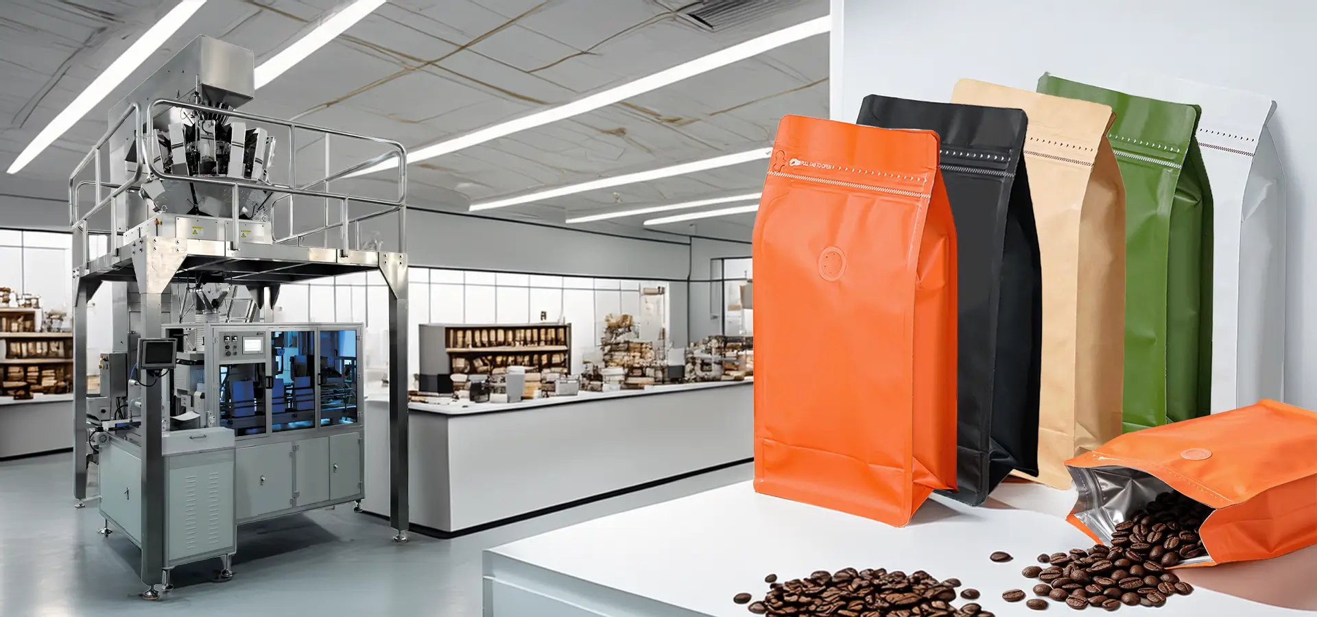 Newest Automatic pound coffee bag packaging machine | Model ATB-DP | Solution-Pack | Heading Banner Picture