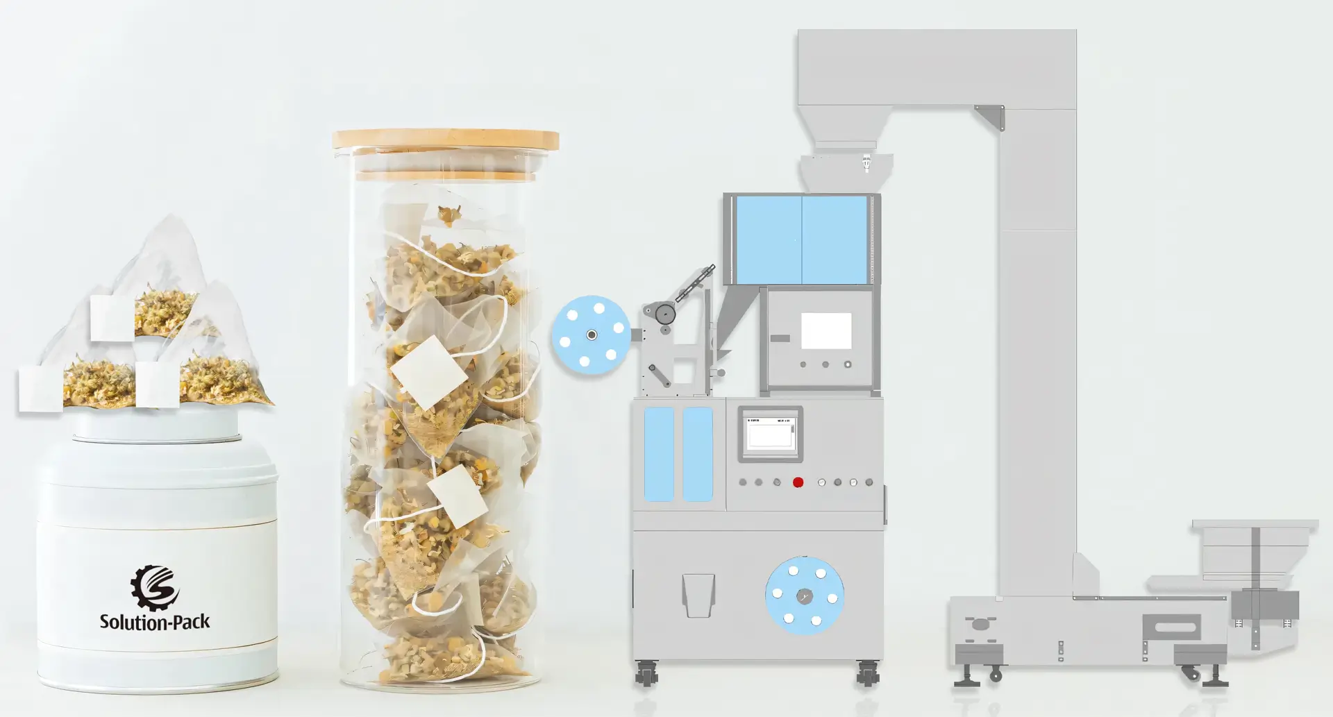 High-Speed Pyramid Teabag Packaging Machine | Model ATB-PD50 | Solution-Pack | Heading Banner Picture