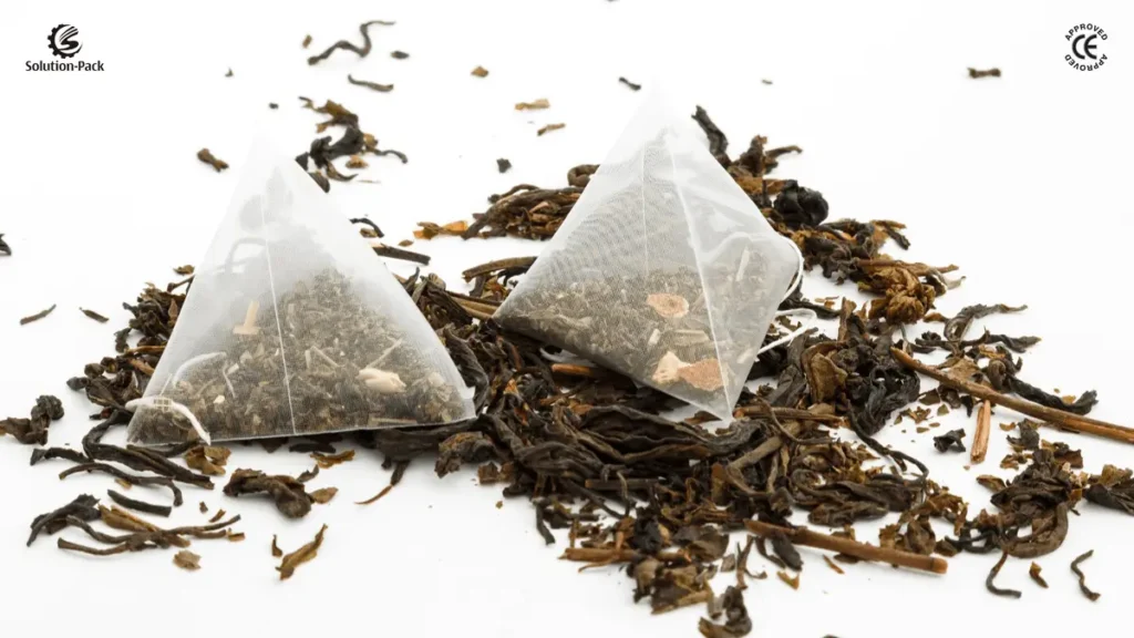 High-Speed Pyramid Teabag Packaging Machine | Model ATB-PD50 | Solution-Pack | Featured Teabag Samples
