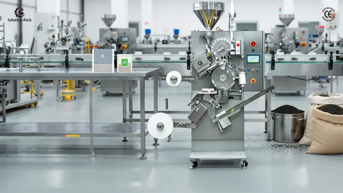 High-Speed Paper-Enveloped Filter Paper Teabag Packaging Machine | Model ATB-S130N | Solution-Pack | Teabag Machine | Featured Machine Picture