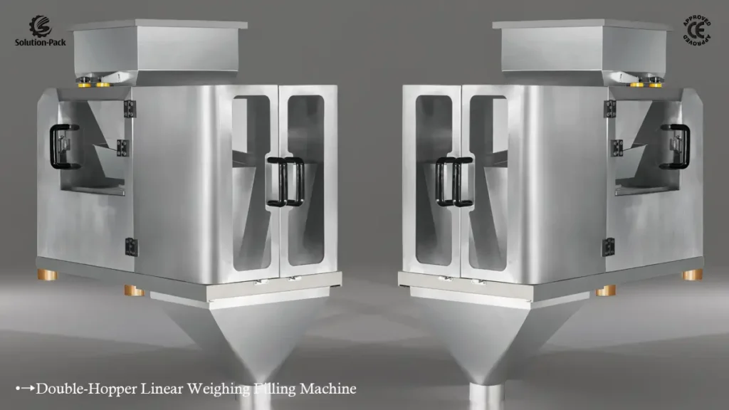 MODEL VSP630L VERTICAL PACKAGING MACHINE UNIT 4 Granule Vertical Packaging Machine | Model VSP630L Vertical Form Fill Seal Packing Machine | Solution-Pack | Double-Hopper Weighing Filling Machine
