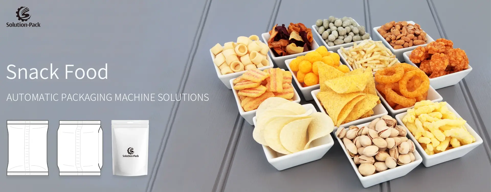 (Solution-Pack) Snack Food Automatic Packaging Machine Solutions Heading Banner Picture