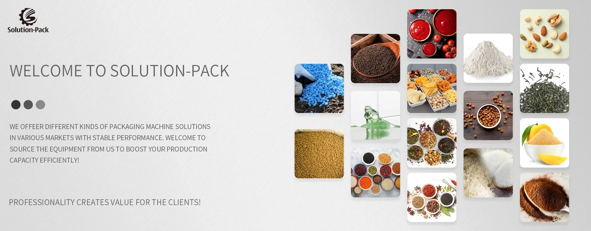 (Solution-Pack) Various Applications Intelligent Packaging Machine Solutions Heading Banner Picture